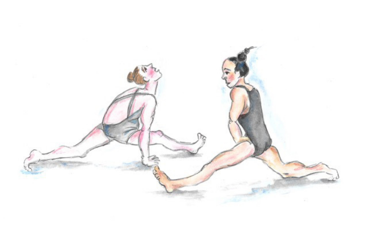 Front Splits 0.5 - Cartoons - Mike Howell - L3 Flex - Dance Teacher Training - Lisa Howell - The Ballet Blog